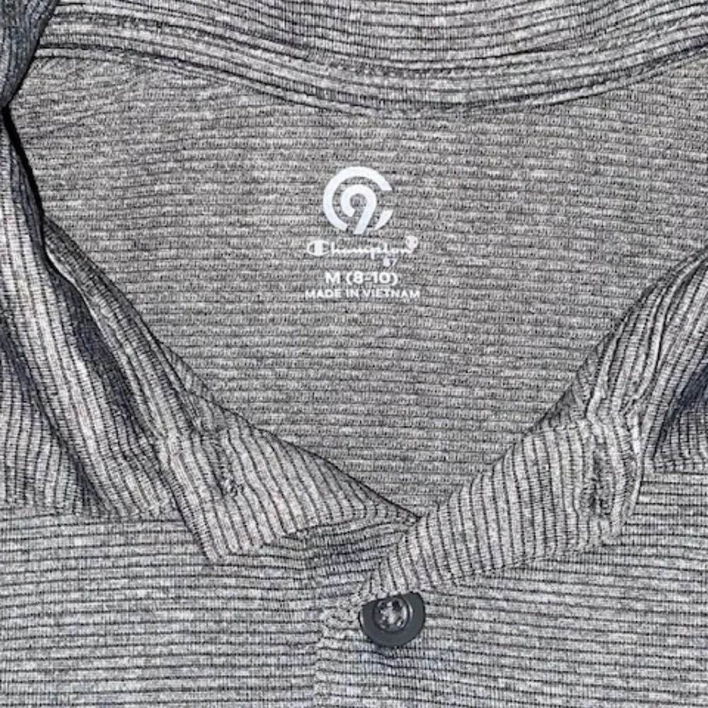 Champion Gray Pinstripe Active Wear Polo Shirt - Picture 8 of 11